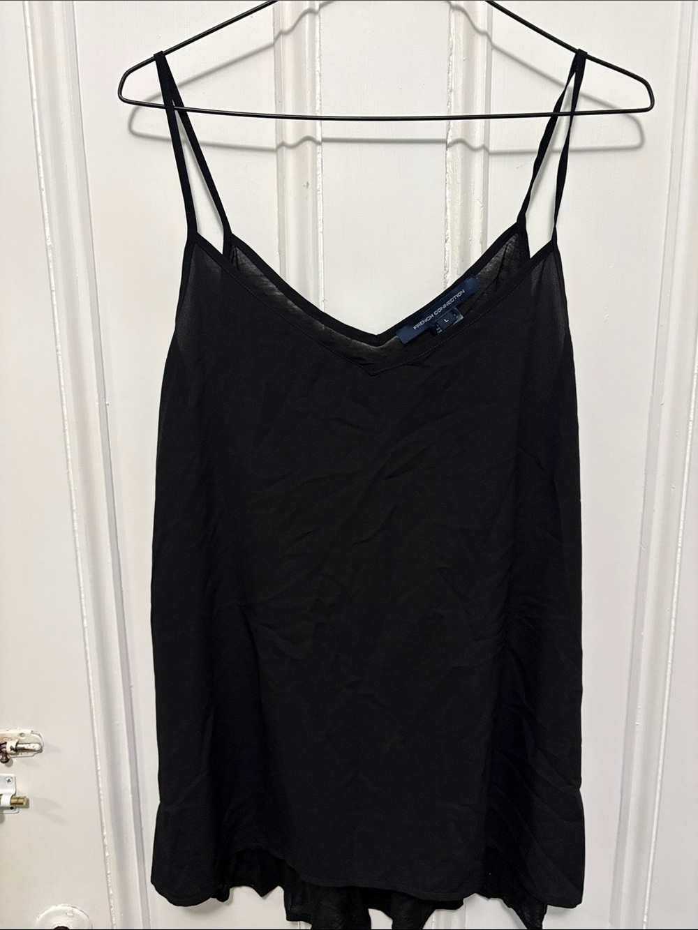 French Connection Black V-Neck Satin Camisole